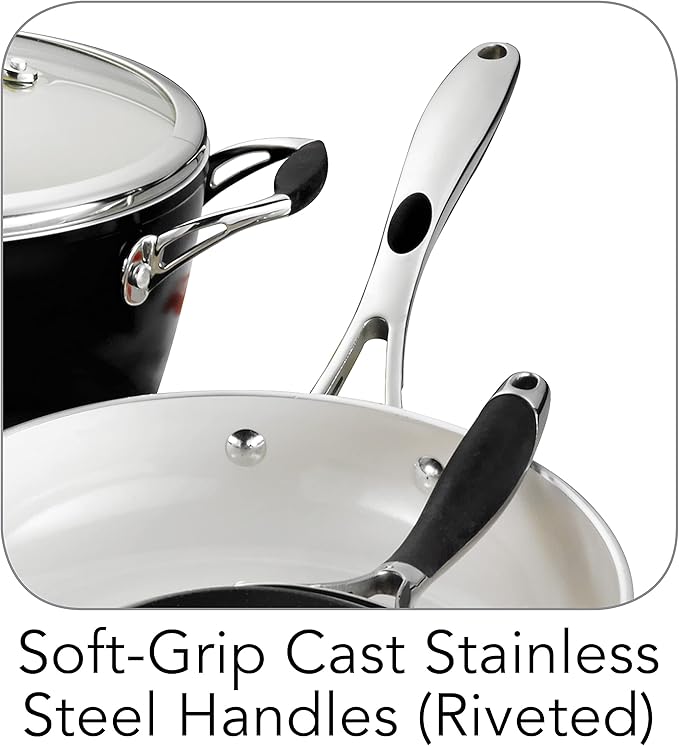 Tramontina Cookware Set Ceramic Interior 8-Piece Metallic Black, 80110/200DS