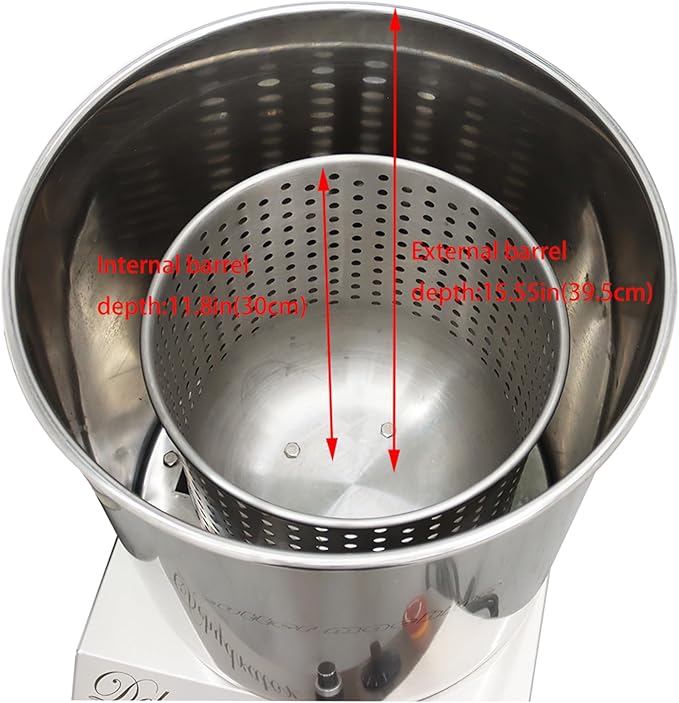 Commercial 110V Electric Salad Spinner Stainless Steel Electric Salad Spin Dryer for Vegetables Fruits Soy Milk Large Capacity for Carteens & Restaurant 0.75KW