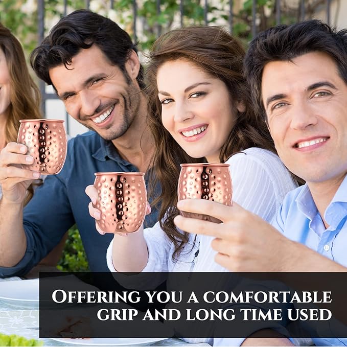 24 Pack Moscow Mule Mugs Set Copper Cups Bulk Stainless Steel Moscow Mule Cups Tarnish Resistant Hammered Finish Chilled Coffee Mugs for Cocktail Wedding Gift Drinkware(12 oz)