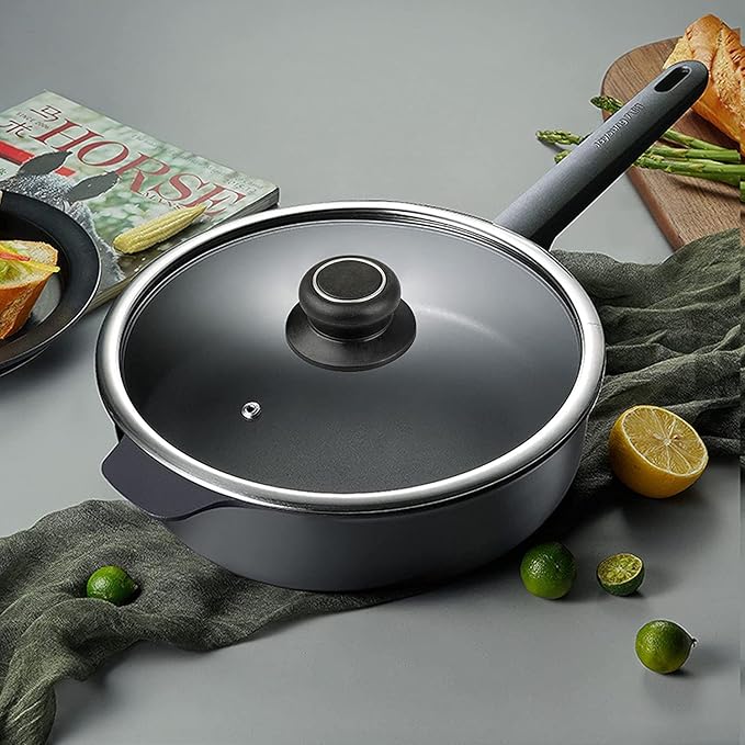 12 Inch Pan Lid - Glass Lids For 12" Cast Iron Skillet, Frying Pan, Wok, Pot Fry Pan And Dutch Ovens - Designed With Steam Vent Hole
