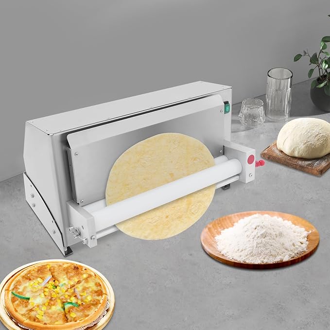 Electric Pizza Dough Roller Sheeter, 3-18" Diameter Table Top Pizza Press Machine, Pizzas Pressing MachineS, for Restaurants, Cake Shops, Desserts Store, Pancake Shop