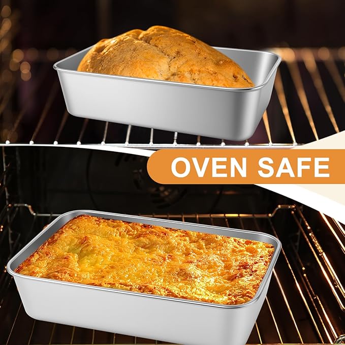12Pcs Stainless Steel Loaf Pans,9x6 Inch Bread Pans for Homemade Bread, Loaf Pans Oven-Safe Banana Bread Pan for Baking Bread, Cakes, Sandwich (Silver, 12Pcs)