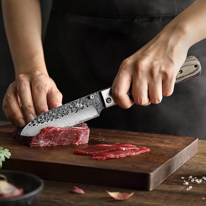 SENBON 440A Forged Stainless Steel Sharp Folding Chef Knife Peeling Utility Fruit Knife Colorful Wood Handle Camping Barbecue Outdoor Portable Fruit Knife