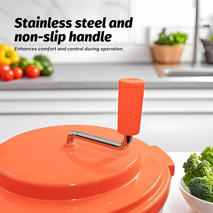 CLIVIA 5 Gal/20 Qt Large Commercial Salad Spinner Jumbo Manual Lettuce Dryer-Dries up to 7 Heads of Lettuces
