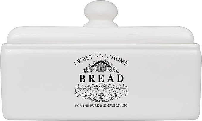 Ceramic Bread Box For Kitchen Countertop Storage Container Large Basket Holder For Kitchen Counter Retro Farmhouse Decor Bread Bins