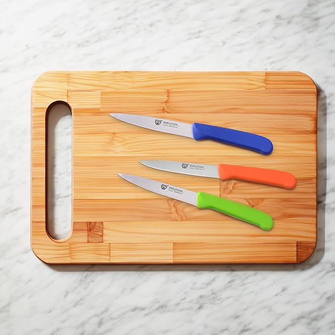 Vegetable Knives Set of 3 Stainless Steel, Multi-Coloured, Super Sharp, Dishwasher Safe