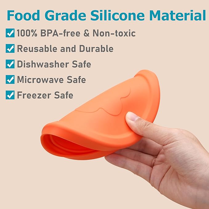 1 Cup 2 Cup 4 Cup 7 Cup Round Silicone Replacement Lids for Pyrex Glass Bowls, 4 Pack, Microwave & Dishwasher & Freezer Safe (Container not Included)