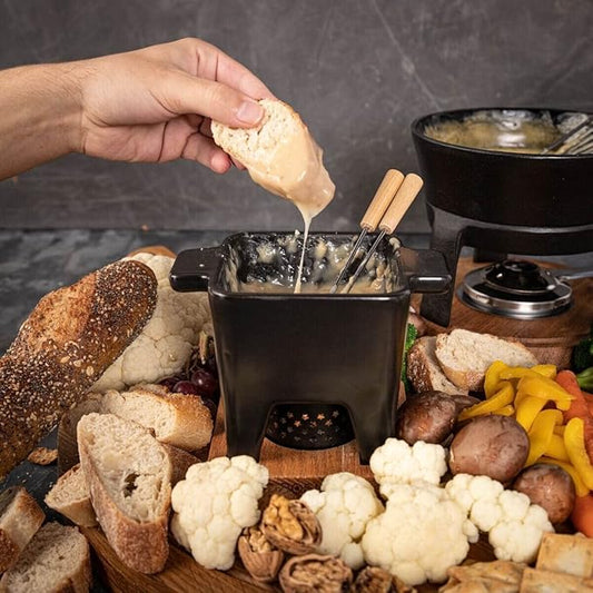 Boska Tealight Tapas Fondue Set - Best for Cheese or Chocolate - Microwave Safe Ceramic Hot Pot Chocolate Fountain Snack - Wedding Registry Items Small Kitchen Appliances - 440 mL Pro Collection
