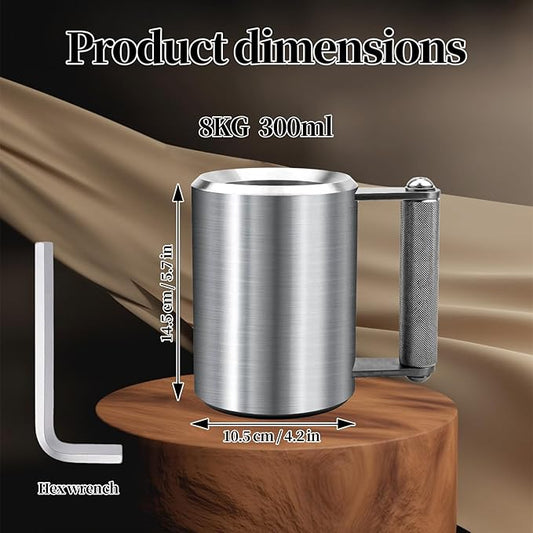 Mug,18LB/ 8KG Stainless Steel Cup,Super Dumbbell Fitness Sports Mug,Gym Exercise Coffee Lover Gift