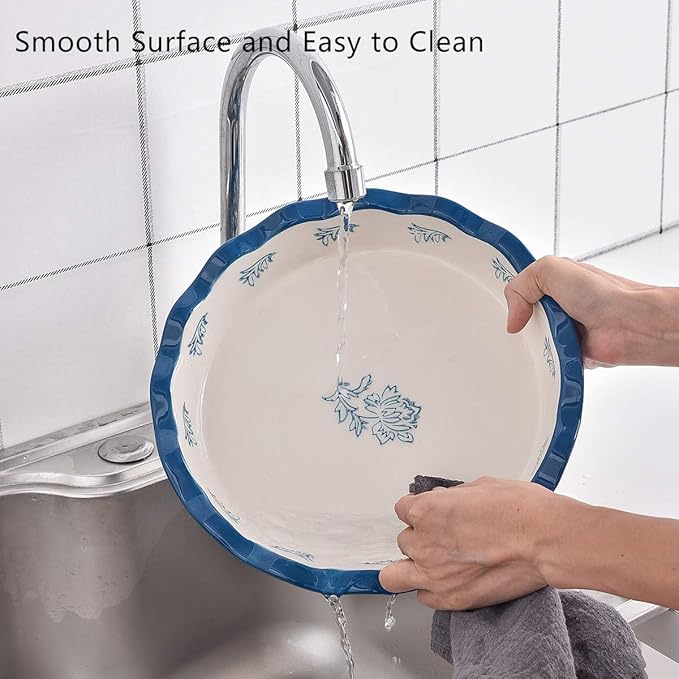 Wisenvoy Pie Pan Ceramic Pie Dish Pie Plate Deep Dish Pie Pan Non-Stick Pie Pans for Baking Pie Pans Pie Dishes