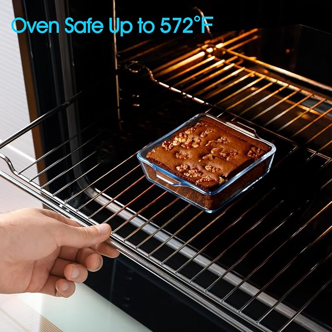 NUTRIUPS Mini 4.5x5.9x1.3in Square Glass Baking Dish for Oven, 10oz Square Cake Pan Glass Casserole Dishes for Oven