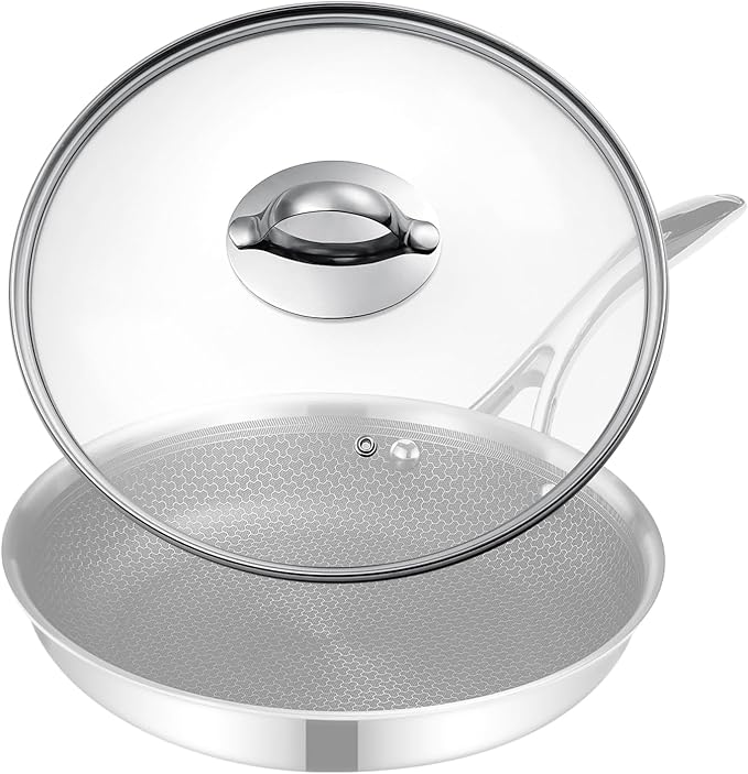 12 Inch Lid Compatible with Hexcla-Tempered Glass,Steam Vented, Dishwasher Safe