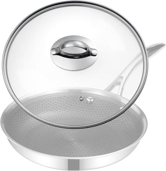12 Inch Lid Compatible with Hexcla-Tempered Glass,Steam Vented, Dishwasher Safe