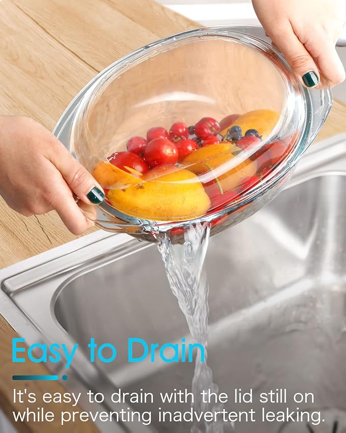 Mini Oval Glass Casserole Dish with Lid - Single Serving, Microwave & Oven Safe, Easy Grab Bakeware