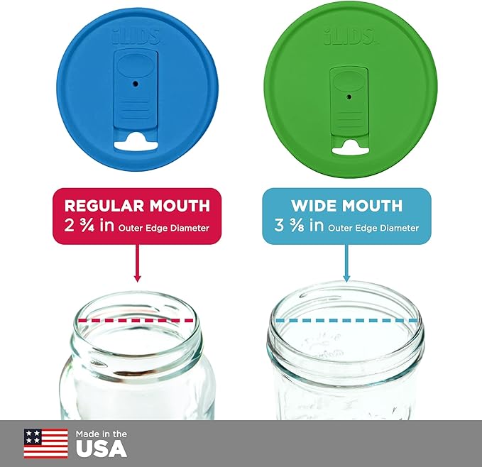 Mason Jar Drink Lid, Regular Mouth, Coral, 2-Pack