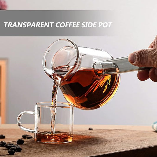 Angoily Turkish Coffee Pot Glass Milk Warmer Pot Mini Saucepan Soup Butter Warmer Chocolate Melting Small Cookware For Heating Smaller Liquid Portions 450ml