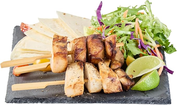 Restaurantware Slate Serving Tray 1 Pack of 8 x 8" Foam Feet Charcuterie Stone Plate Rustic Edges Freezable Black Square Serving Display Cheese Board for Kitchen, Gourmet, Dining, Parties