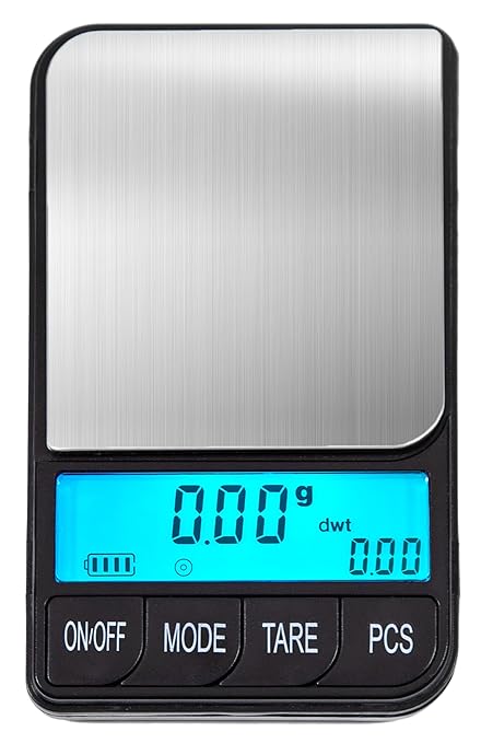 American Weigh Scales Series Digital Pocket Weight Scale, Stainless SteelAC-650-BLK650G X 0.1G(Black) (1200g x 0.01g)