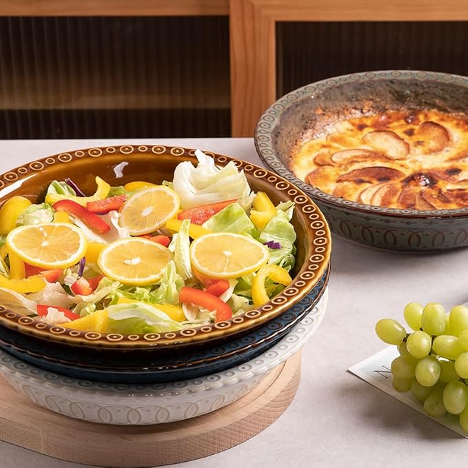 Sweejar Ceramic Pie Pan for Baking,Round Baking Dish Pan for Dinner 10 Inches, Pie Dish Non-Stick Pie Plate for Quiche, Tart, Cake, Pumpkin Pie, Pot Pies (White)