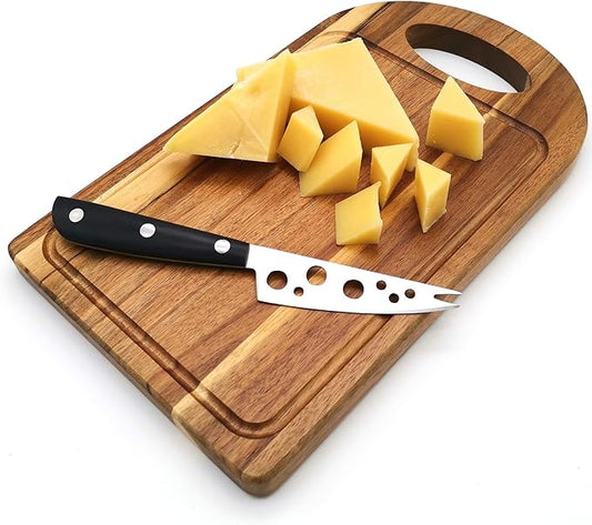 Cheese Knife, MATTSTONE HILL 4 Inch All Purpose Cheese Knife - Soft & Semi Hard Cheese Knives, Premium Stainless Steel, Triple Rivet Handle