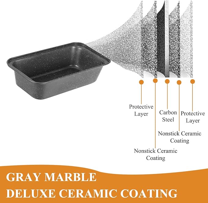 8x4 Loaf Pan - Carbon Steel Bread Baking Pans for Homemade Bread Banana Bread, Sourdough, Pound Cake | Nonstick, Oven Safe, Easy Release