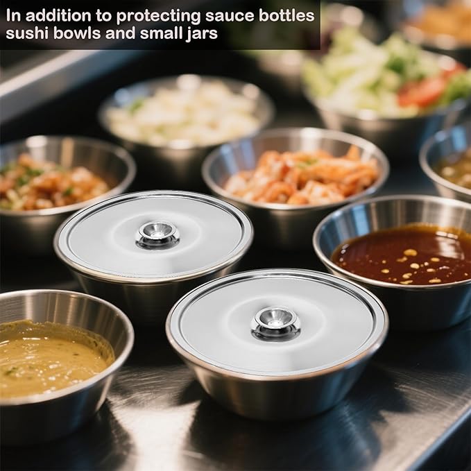 4 Inch Universal Pan Lid, 2Pcs Stainless Steel Bowl Cover, Small Pot Lid Milk Cookware Lid Replacement Accessories, 10cm