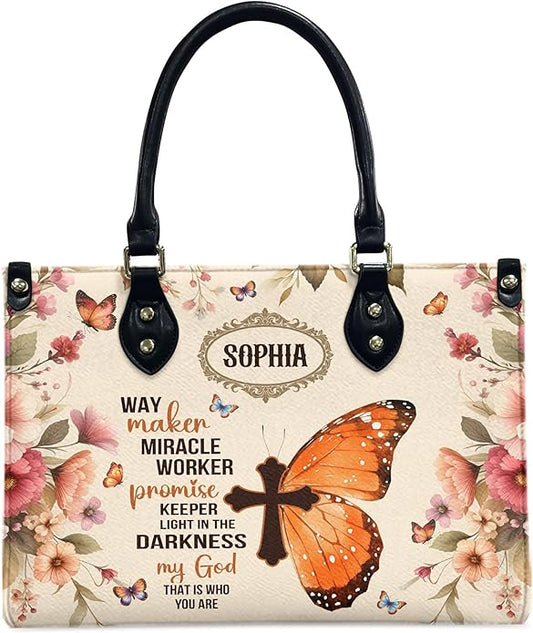 THUYPT Personalized Christian Leather Handbags, Handbag & Purse With Bible Verse Religious Tote Bag, Gift for Women