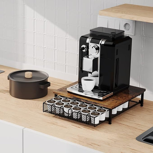 Coffee Pod Drawer for K Cups Drawer Organizer Coffee Pod Storage with Drawer Baskets Pod Storage Holder for Cafe Counter in Home Office Farmhouse 36 Capacity