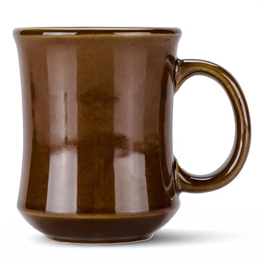 Tuxton China BAM-0806 Princess Mug, 9 oz., 3-1/8" Diameter x 4"H, Microwave and Dishwasher Safe, Oven Proof, Fully Vitrified, Ceramic, DuraTux, Caramel, Pack of 24