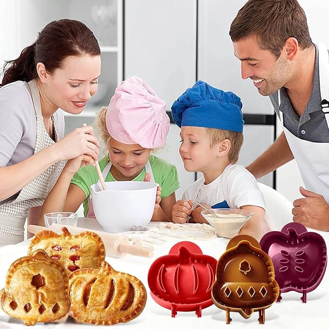 Holiday Mini Pie Mold,Mini Apple Pie Molds for Baking Gadgets,Gathering Hand Pie Dough Presser Holiday Baking Essentials for Christmas,Thanksgiving, Halloween,and other festive occasions. (3PC-B)