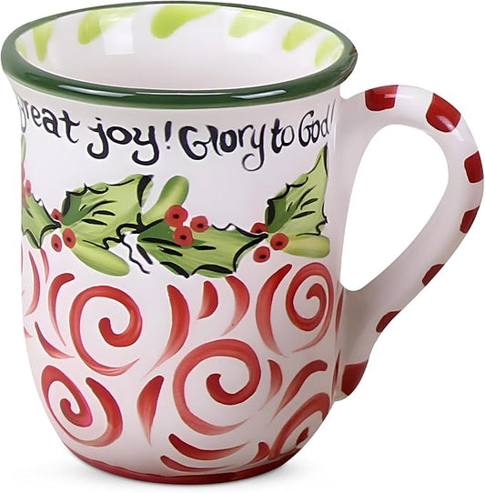 Young's Inc Large Ceramic Coffee Mug, Floral Print Mug, Unique Cups for Tea, Coffee, Cold Drinks, Gift for Coffee Lovers, Cooks, Birthday, Microwave-Safe Dishwasher Safe Kitchen Decor, 4.5-inch
