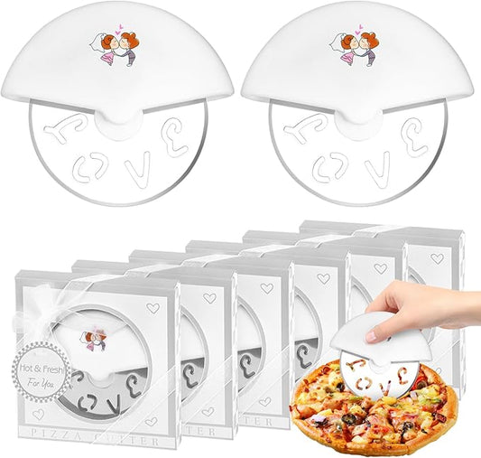 30Pcs Pizza Cutter Wedding Party Favors for Guests, Mini Stainless Steel Pizza Cutter with Silver Gift Box for Bridal Decoration Baby Shower Return Souvenirs Guest Prizes