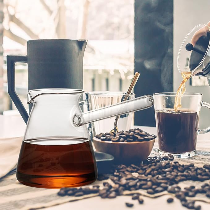 Angoily Turkish Coffee Pot Glass Milk Warmer Pot Mini Saucepan Soup Butter Warmer Chocolate Melting Small Cookware For Heating Smaller Liquid Portions 450ml