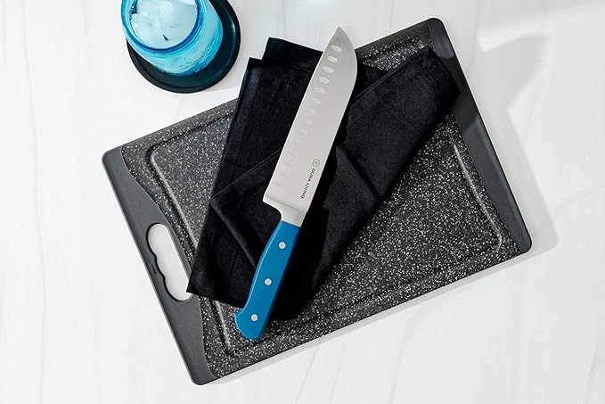 7-Inch Santoku Knife - Razor-Sharp High-Carbon Stainless Steel Blade, Forged Ergonomic Riveted Handle, Chef Knife for Chopping, Slicing & Dicing, Multipurpose Kitchen Knife, Home Chef