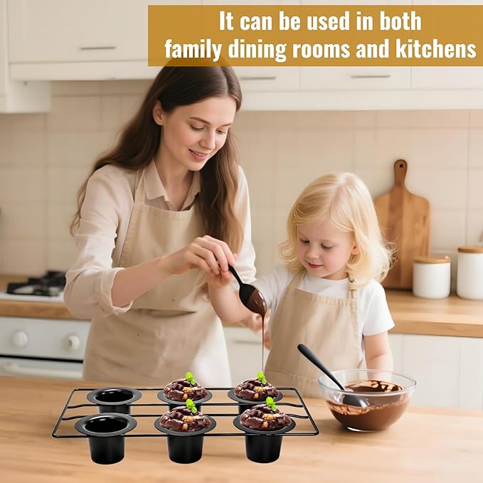 2 Pack Popover Pans, 12 Cups Nonstick Muffin Cupcake Pan, Carbon Steel Round Cheesecake Tin Bakeware Mould for Oven Baking, Muffins, Quiches, Pudding Cakes, Halloween Christmas