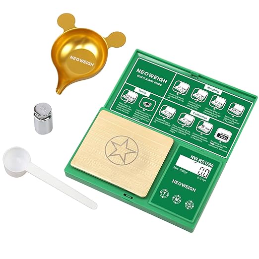 Reloading Scale, Powder Scale for Reloading, 1500 grains x 0.1 gn, Digital Powder Scale, Arrow Scale, Archery Scale, 100g by 0.01g, Metal Pan, Powder Scoop,50g Cal Weight (Batteries Included)