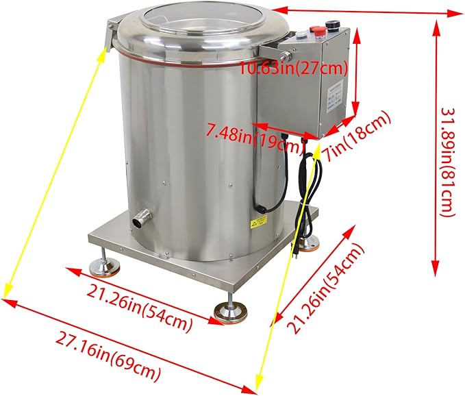 Commercial Salad Spinner 20L(15kg) Electric Salad Dryer Adjustable Speed Vegetable Fruit Meat Dryer Stainless Steel for Resturant Canteens Hotels 110V 750W