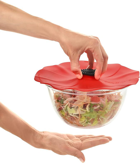 Charles Viancin - Poppy Silicone Lid for Food Storage and Cooking - Airtight Seal on Any Smooth Rim Surface - BPA-Free - Oven, Microwave, Freezer, Stovetop and Dishwasher Safe (9 Inch)