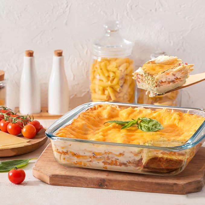 NUTRIUPS 1.7QT Glass Baking Pan, Square Baking Dish for Oven