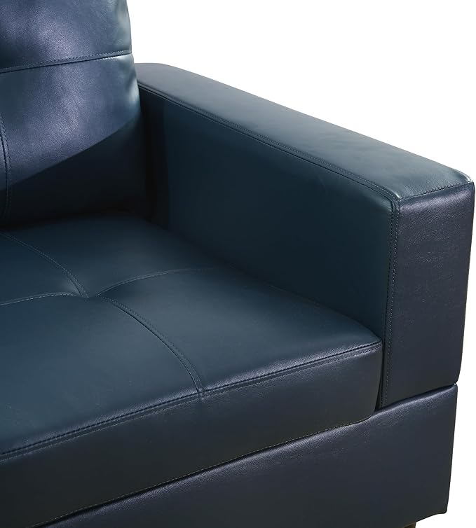 NicBex L Shaped Couch Sectional Couches for Living Room 2 Pieces Modern Sectional Sofa with Right Chaise Sectional Couch with Solid Frame for Living Room, Semi PU Leather, Peacock Blue