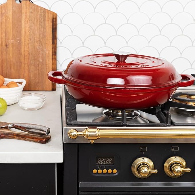 Larder & Vine 20 Piece Cookware Set (Cabernet) | Dutch Oven, Utensil Set, Saucepan, and Trivets