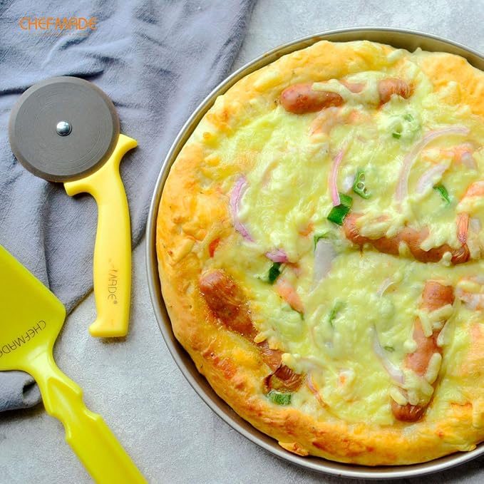 CHEFMADE Pizza Pan, 10-Inch Non-Stick Pancake Bakeware for Oven Baking (Champagne Gold)