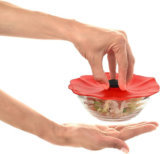 Charles Viancin - Poppy Silicone Lid for Food Storage and Cooking - Airtight Seal on Any Smooth Rim Surface - BPA-Free - Oven, Microwave, Freezer, Stovetop and Dishwasher Safe (6 Inch)