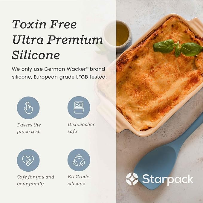 Starpack 'The All Rounder' XL Premium Silicone Spoonula Spatulas - Up to 600°F Heat Resistant Spatula Spoons - Best Silicone Spoonulas - Rubber Spatula Spoons - Kitchen Spoon Spatulas for Cooking