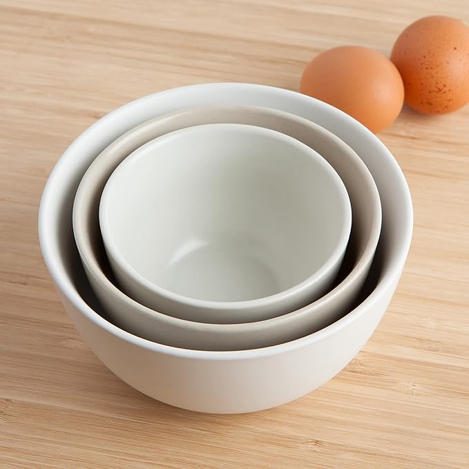 Now Desgns Nesting Prep Bowls, Set of 3, Matte White
