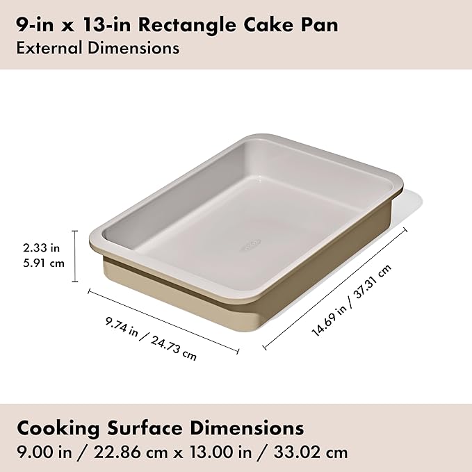 OXO Good Grips Non-Stick Pro Ceramic Coated Metal Bakeware 9” x 13” Cake Pan – Biscuit