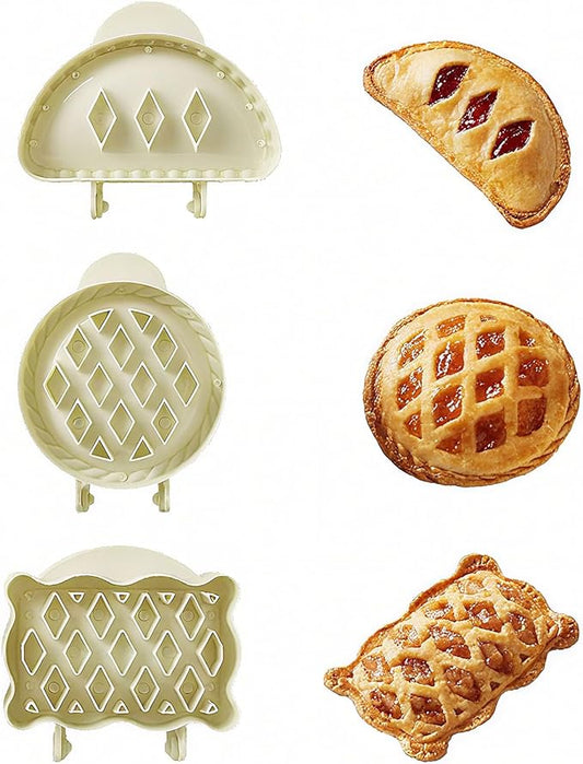 Mini pie Molds for Baking, Mini Apple pie Maker, Fall Hand pie Molds –Pie Molds for Kinds of Themed Parties, Christmas, and Thanksgiving (3PC Brown). (White)
