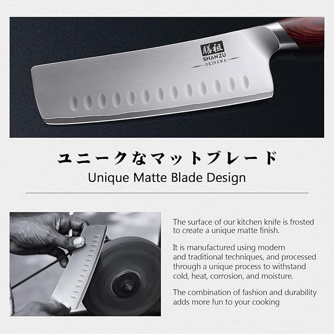 7 Inch Nakiri Knife, Japanese 10Cr15MoV High Carbon Stainless Steel Chopping Chef Knife, Professional Sharp Multipurpose Asian Kitchen Vegetable Cleaver Knife with Ergonomic Pakkawood Handle