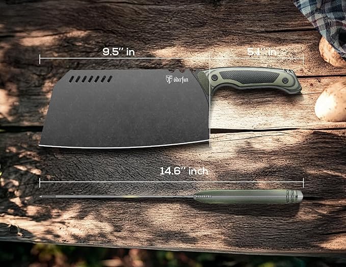 8 Inch Meat Cleaver - German Rust-Resistant Full-Tang Steel, G10 Non-Slip Handle - Professional Bone Cutting Knife for Outdoor Cooking & Butcher Use with Gift Box - Knife For Men