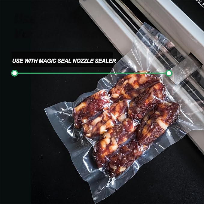 MAGIC SEAL Chamber Vacuum Sealer bags, 100 Quart 8" x 12" Vacuum Chamber Pouches for Food Storage & Sous Vide, BPA Free, Smooth/Non-Textured Bags, Not Compatible with FoodSaver-Type Sealers